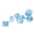 thumbnail image 5 of Juego de dados poliédricos de 7 piezas, dados de juego de mesa de mesa inodoro brillante de Metal con números claros para juegos de rol, color azul, 5 of 5