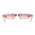 thumbnail image 2 of 90s Classic Narrow Rectangle Designer Rimless Luxury Fashion Sunglasses Silver Pink - Pink, 2 of 4