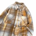 thumbnail image 3 of Blusa y camisa de manga larga con cuello vuelto para hombre, moda informal, bolsillo, botones, celosía, cuello vuelto, camisa de manga larga para hombre, abrigo de poliéster, 3 of 4
