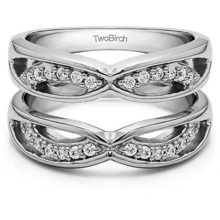 - Personalized Women's Criss Cross Anniversary Style Jacket Ring Guard
