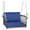 Navy, variant on Patio Rattan Porch Swing,Single Person Hanging Seat with Seat & Back Cushions,Heavy-Duty Metal Frame & 2 Sturdy Hanging Ropes,Wicker Woven Swing Chair for Front Porch,Backyard (Navy)