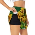thumbnail image 2 of Bixox Women's Sunflowers in Bucket pattern 2 in 1 Running Shorts - Lightweight Athletic Workout Gym Yoga Shorts Liner with Pockets -, 2 of 7