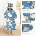 thumbnail image 4 of Dailycode Wearable Blanket Hoodie Oversized Sherpa Flannel Blankets with Pocket for 3-14 Year Old Cartoon Sheep Stars Clouds, 4 of 7