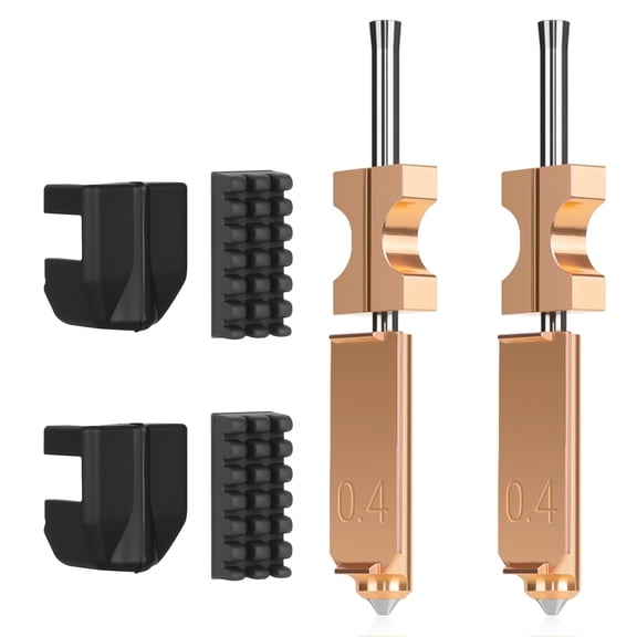 CATPAN 2PCS 0.4mm AD5X Nozzle,Quick-Swap Copper Alloy Hardened Steel 3D Printer Nozzle Support High Flow Printing ONLY Compatible with Flashforge AD5X 3D Printer