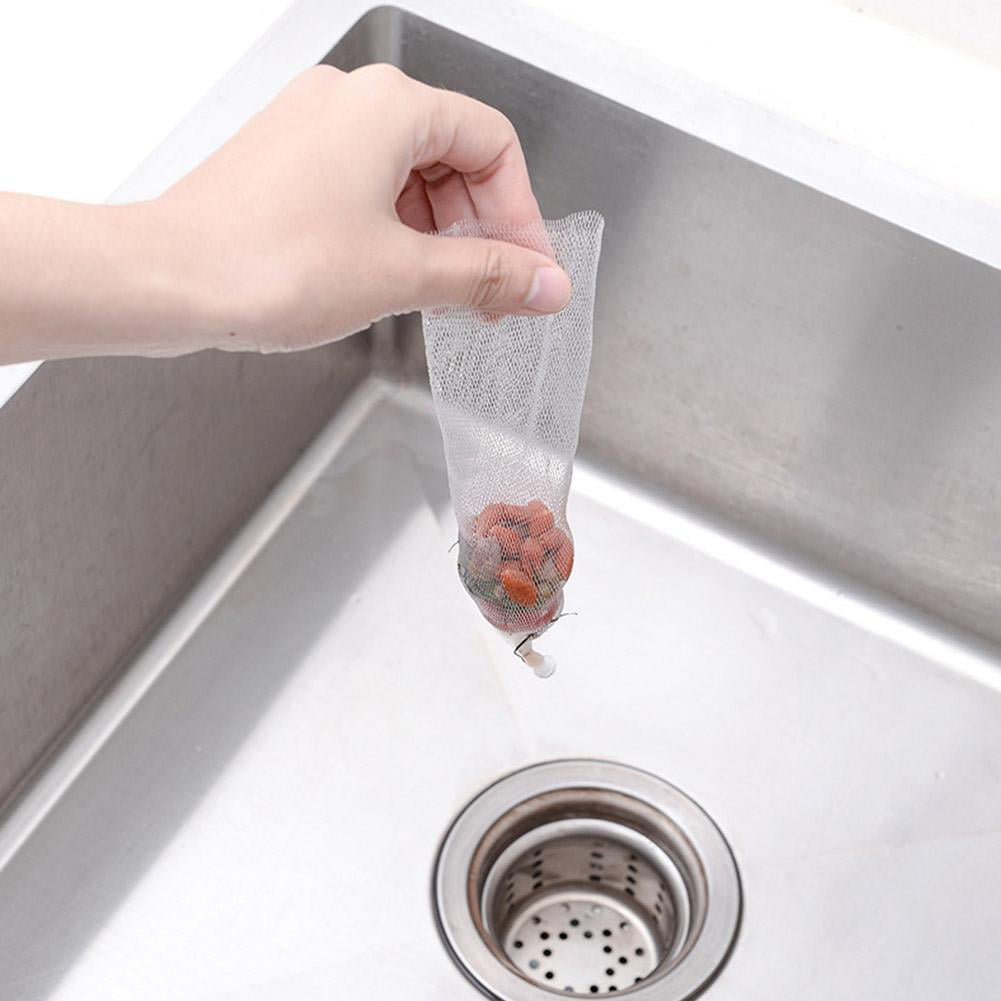 Sink Drain Trash Strainer Mesh Disposable Garbage Bag Kitchen Waste Filter Cover 