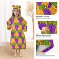 thumbnail image 4 of joogoo Wearable Blanket Hoodie for Grapes Hand Drawn Oversized Sherpa Hooded 3-14 YR M, 4 of 7