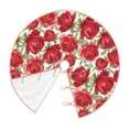 thumbnail image 2 of Daiia Rose Flowers Drawing Merry Christmas Tree Skirt , Xmas Large Lace-up Tree Skirt, Santa Snowflakes Rustic Home Decorations New Year Party Farmhouse Decor-48", 2 of 7