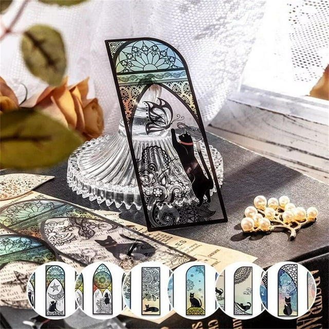 Fiudx Marcapáginas de Gatito, Clip Creativo para Páginas de Mascotas, Diseño Transparente, Accesorio de Lectura Fácil de Usar, Ideal Como Regalo Motivacional, Paquete de 6, 4,5 X 11,8 Cm