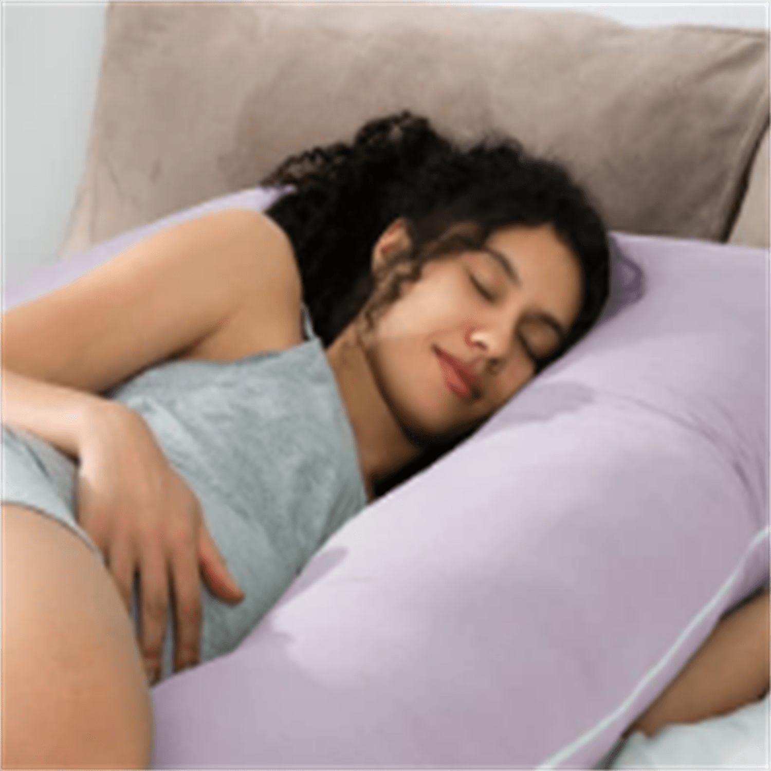 Cooling Pregnancy Pillows, U Shaped Full Body Maternity Pillow for Pregnant Support, Rayon Derived from Bamboo, Buttery Soft, Super Breathable for Hot Sleeper, Purple