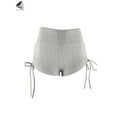 thumbnail image 3 of PULLIMORE Women High Waist Yoga Shorts Textured Butt Lifting Summer Hot Pants For Beach Sport Gym (XL, Gray), 3 of 10