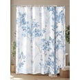 thumbnail image 4 of Boanket Polyester Fabric Blue Ombre Leaves Shower Curtain, Gray Forest Branches Waterproof Bathtub Curtain Bathroom Decor Set with Hooks 66 x 72 Inches,, 4 of 6