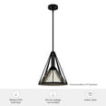 thumbnail image 7 of Hunter - Rafner 1-light Natural Black Iron, Medium Size Pendant Light, Dimmable, Geometric Style, Geometric Shaped, for Bedrooms, Dining, Living Rooms - 19451, 7 of 7