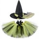 thumbnail image 3 of Falda de tul con tutú de bruja para niñas, con sombrero, lazo de flores en amarillo y negro, para niñas pequeñas, disfraces de Halloween para niñas, 3 of 5