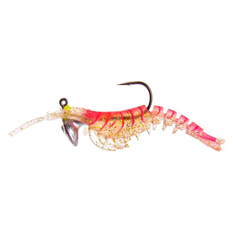 Ozark Trail Soft Plastic Saltwater Shrimp Bait Fishing Lures, 2-Pack.