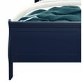 thumbnail image 3 of HomeRoots 482385 Solid Wood Standard Upholstered Bed, Blue, 3 of 5