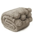 thumbnail image 6 of PAVILIA Tan Taupe Soft Microfiber Fleece Throw, 60” x 80”, 6 of 8