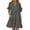 Gray, variant on AherBiu Boho Dresses for Women Stretch Comfy Notch V Neck Ruffle Flowy Summer Short Dress with Pockets