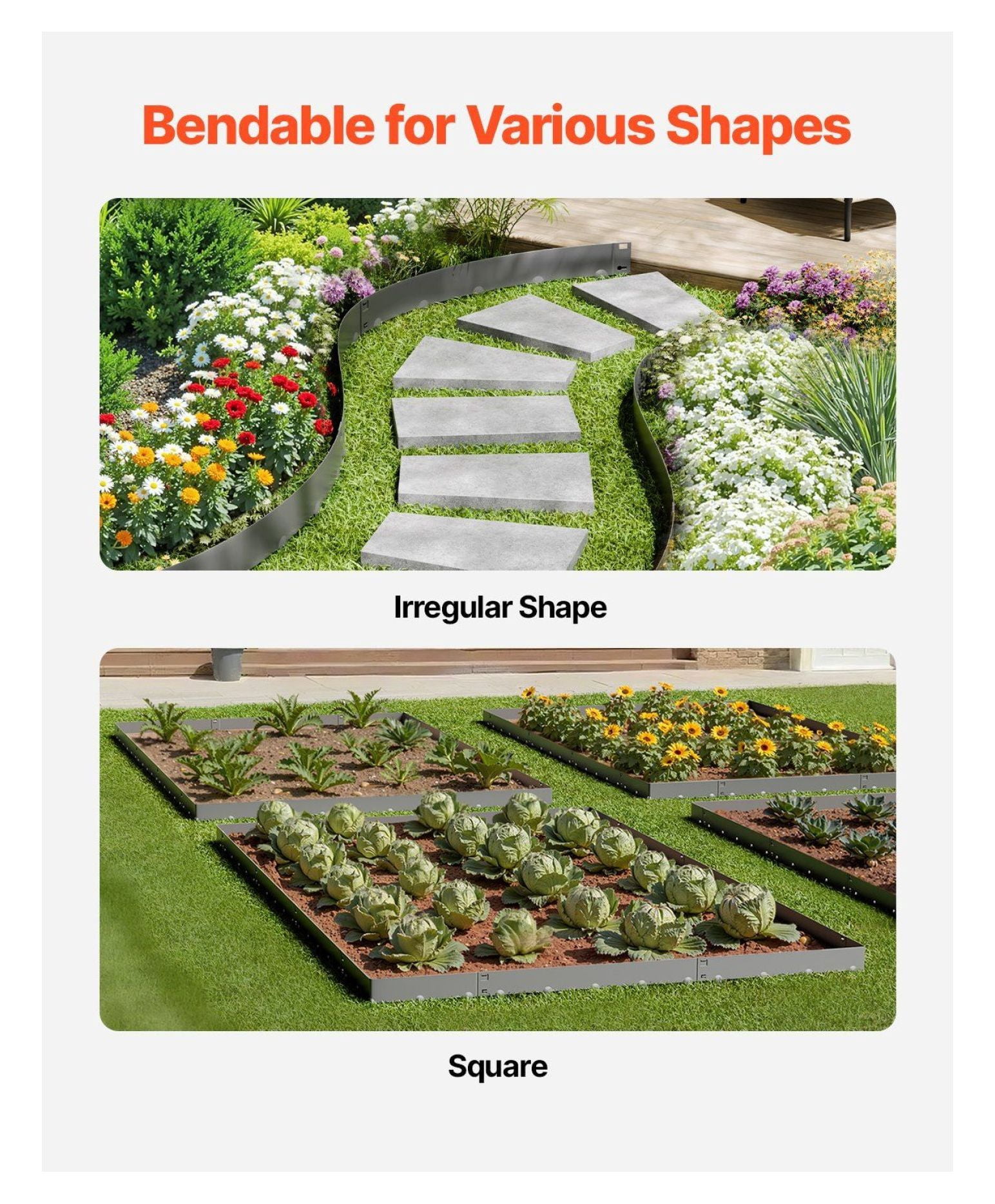 Steel Landscape Edging 5 Pack, 39x4in Metal Garden Border