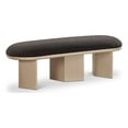 thumbnail image 1 of Meridian Furniture Wilshire Brown Boucle Fabric Bench, 1 of 17