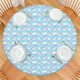 thumbnail image 2 of Light Blue Cartoon Unicorn Cloud Pattern Round Fitted Tablecloth with Elastic Edge,Dining Table Cover Waterproof,Outdoor Round Tablecloth for Camping,Dining,Indoor and Outdoor, 2 of 7