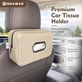 thumbnail image 2 of Noaman Car Tissue Holder for Backseat, Rectangular PU Leather Tissue Box Organizer for Cars, SUVs & Trucks, Beige, 2 of 11