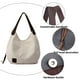 thumbnail image 3 of Bolso de hombro multibolsillos para mujer, bolso de lona, bolso de un solo hombro, artístico y minimalista Blanco + Gris, 3 of 5