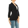 thumbnail image 3 of Women's Versatile Blazer for Work Casual Wear Ruched SleevesSingle Button, 3 of 8