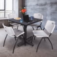 thumbnail image 2 of Kobe 42" Square Breakroom Table- Grey & 4 'M' Stack Chairs- Grey, 2 of 8