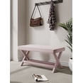 thumbnail image 2 of Manhattan Comfort Abigail Double Ottoman Bench with Solid Wood Frame in Pink, 2 of 8