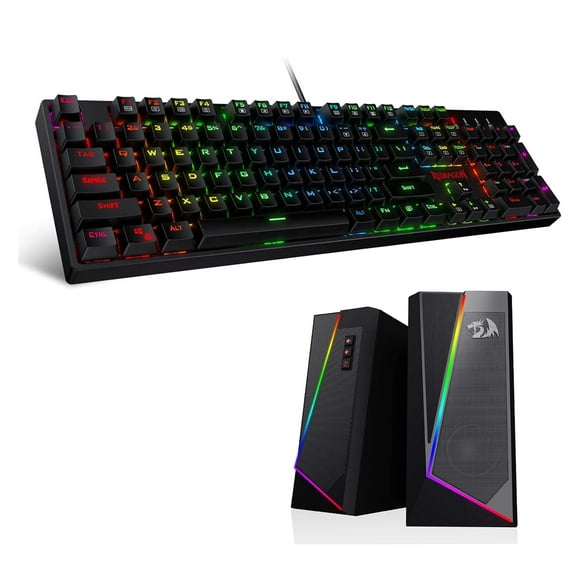 Redragon K582 SURARA RGB LED Backlit Mechanical Gaming Keyboard GS520 RGB Desktop Speakers