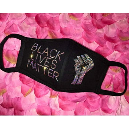Fashion Mask- Black Lives Matter/Fist Jeweled
