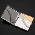 thumbnail image 2 of Caja para cigarrillos de metal de cobre puro arabesco tallado, con capacidad para 20 cigarrillos, color plateado, 2 of 6