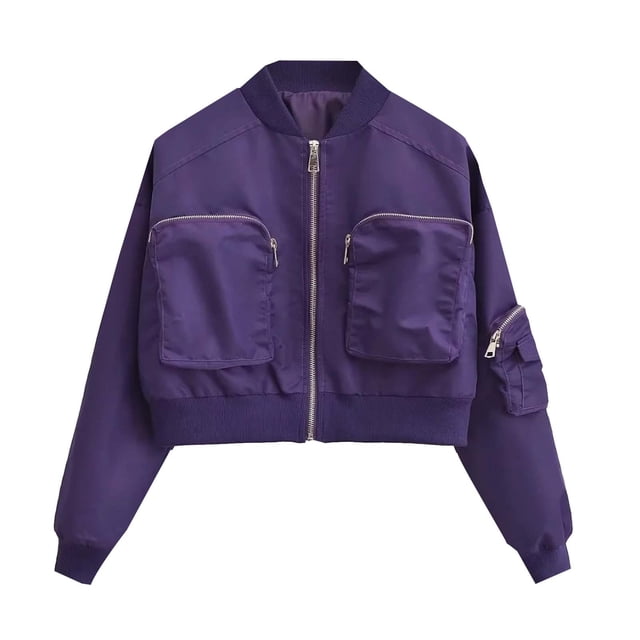 LOVZFMLL Jackets for Women's Border European And Street Fashion Solid Color Jacket Coat Baseball Coat