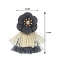 thumbnail image 3 of Women's Matte Flower Stone Center Thread Tassel Dangle Pierced Earrings, Gray, 3 of 3