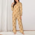 thumbnail image 2 of Honeii Squirrel And Nuts print Women's Pajama Sets Long Sleeve Button Down Sleepwear Nightwear Soft Pjs Lounge Sets-Large, 2 of 7