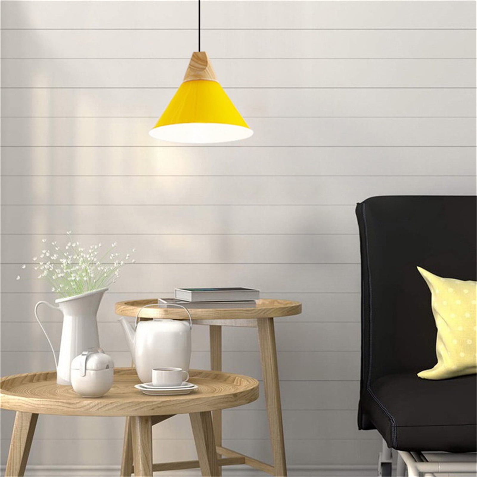 JLOWCO Led Hanging Lights with Plug in Cord,modern Pendant Lights Kitchen Island Lighting Yellow Light Fixture Dining Room (LED Bulb Include)