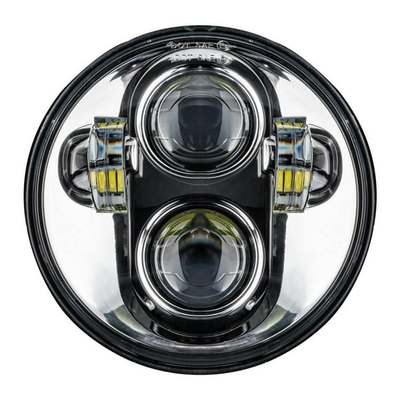 Oracle Lighting Headlight Assembly 6913-504 LED Bulb; 2550 Lumens Low Beam And 3400 Lumens High Beam; Sealed Beam; H4 Bulb; 30 Watt Low Beam And 40 Watt High Beam; 5-3/4 Inch Round; Chrome Housing