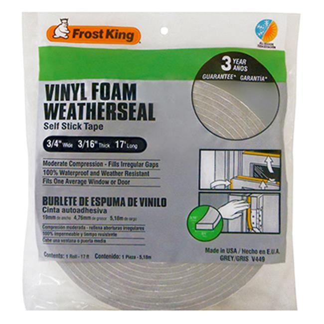 NEW FROST KING R534WH WHITE FOAM WEATHER STRIPPING TAPE SELF ADHESIVE 3/4" 10FT