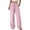 02-Pink, variant on Ecqkame Women's Solid Color Pleated Pants Elastic Waist Casual Wide Leg Palazzo Pant Flowy Loose Comfortable Trousers Khaki XS