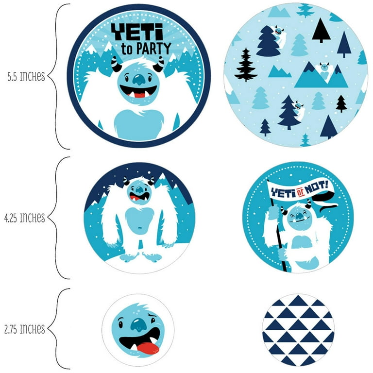 Big Dot of Happiness Yeti to Party - Abominable Snowman Party or Birthday  Party Decorations for Women and Men - Wine Bottle Label Stickers - Set of 4