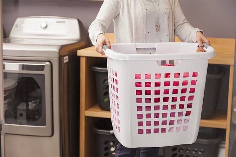 Sterilite Ultra™ Easy Carry Plastic Laundry Hamper w/ Sturdy Rim and Handles, White, Pack of 4