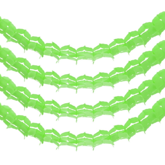 Uxcell 4Pcs Total 40Ft Four-Leaf Tissue Paper Garland Hanging Streamers, Green