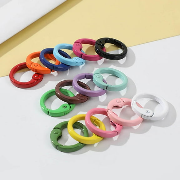 15x Sp Set Snap Buckle Carabiner DIY Accessory Heavy Duty Round Small Snap Clasp Sp Snap Hook for Purse Bag Crafts Handbag