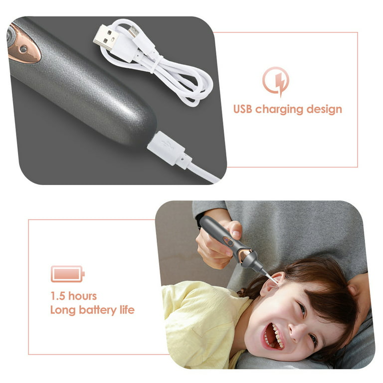 Wxnnx Ear Cleaner Electric Vacuum Ear Wax Suction Device Automatic Earwax  Removal Kit for Kids Adults