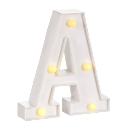 

Uxcell 6.3 x 5.51 x 1.18 LED Letter Lights Battery Powered Plastic White