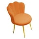 thumbnail image 4 of Silla de tocador ligera de lujo, silla de comedor suave con patas doradas, silla de maquillaje para comedor, cafetería, muebles de dormitorio Naranja, 4 of 8