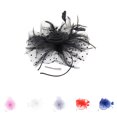 thumbnail image 3 of thinsony Chapeau de Mariage, Couvre-Chef en Plumes, Coiffe de Cocktail, Fleurs pour Cheveux - Rouge, 3 of 9