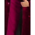thumbnail image 5 of DARING DIVA Women's Velvet Lapel Double-Breasted Long Outerwear Winter Coats S Burgundy, 5 of 7