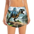 thumbnail image 2 of Goofa Lake Forest Dinosaur A Printed Women 2 in 1 Running Shorts,Quick Dry Athletic Workout Shorts,High Waisted Athletic Shorts with Liner Pockets-Large, 2 of 9