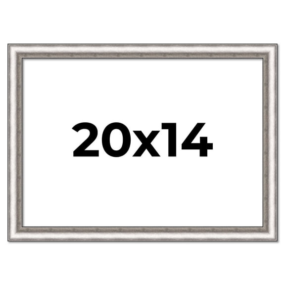 20x14 Frame Silver Real Wood Picture Frame Width 1.25 Inches | Interior Frame Depth 0.5 Inches |
